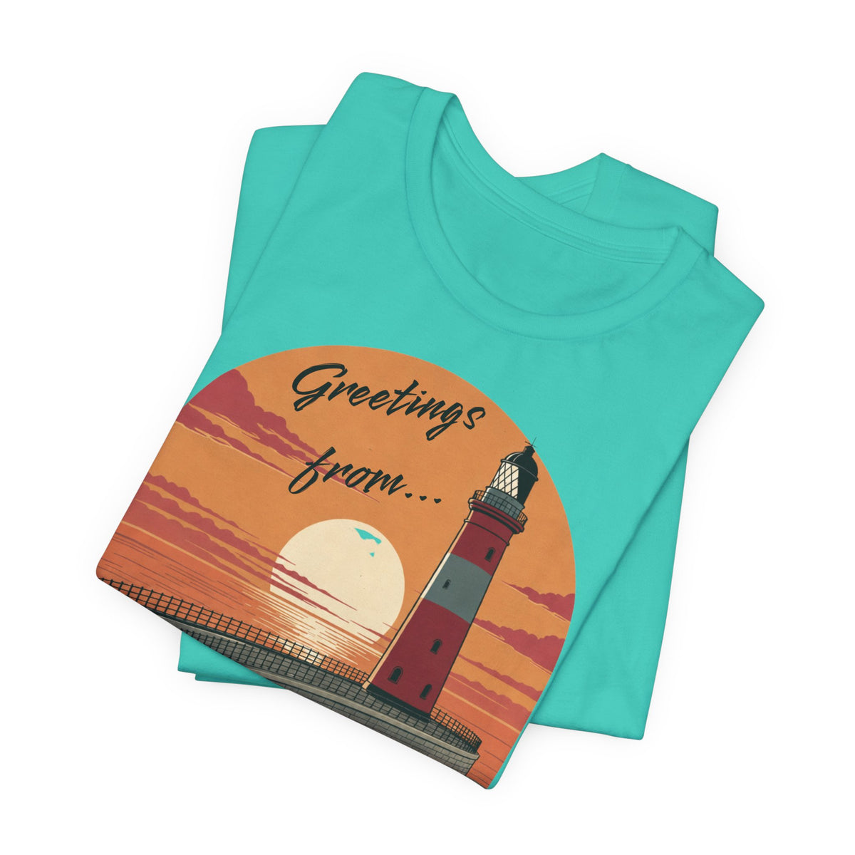 Roker Riviera Lighthouse Sunset T‑Shirt