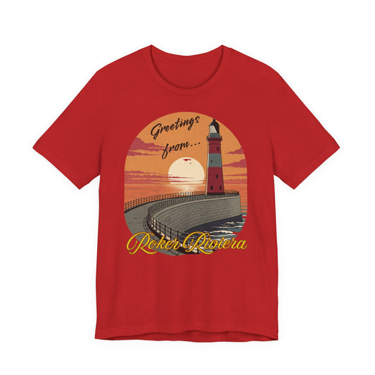 Roker Riviera Lighthouse Sunset T‑Shirt