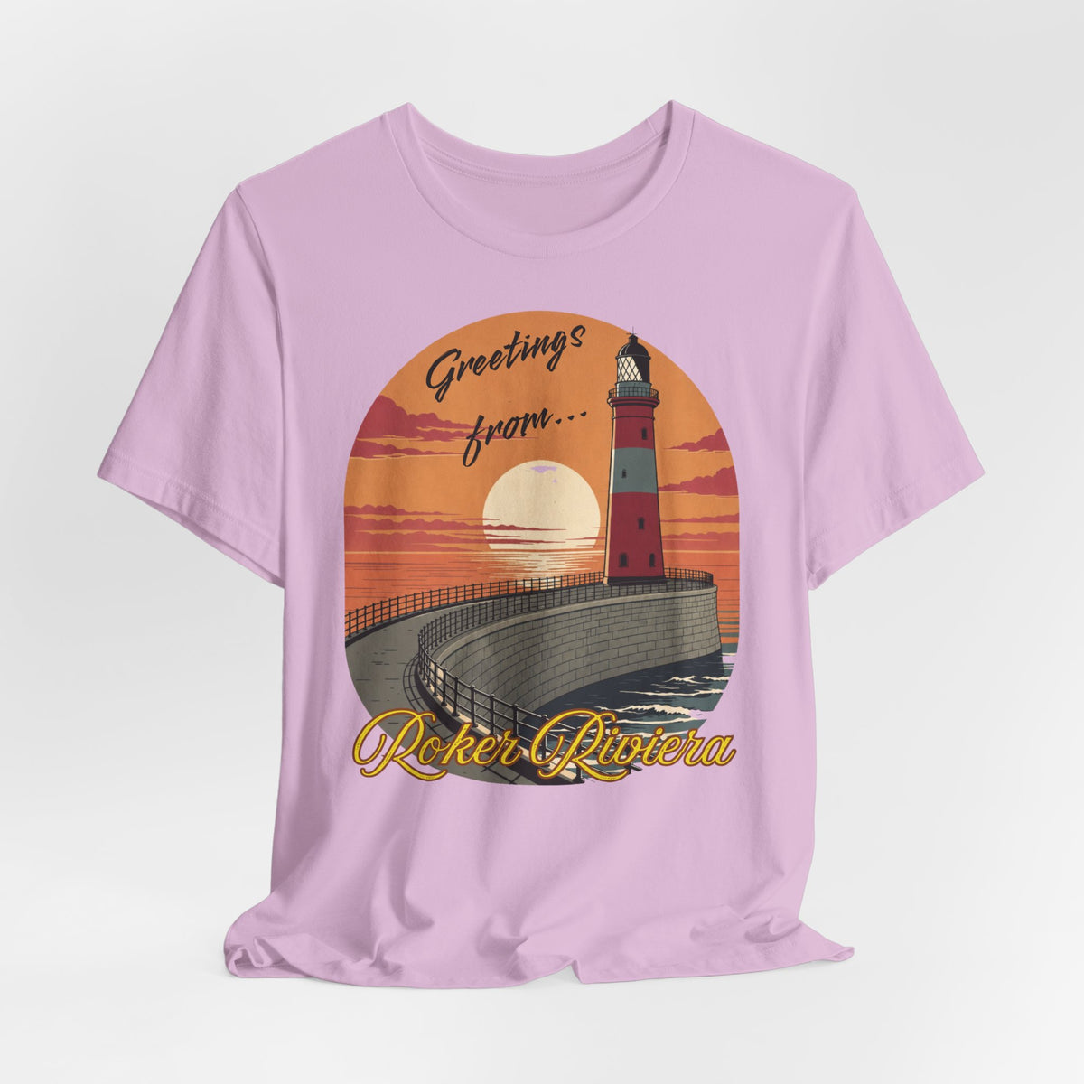 Roker Riviera Lighthouse Sunset T‑Shirt