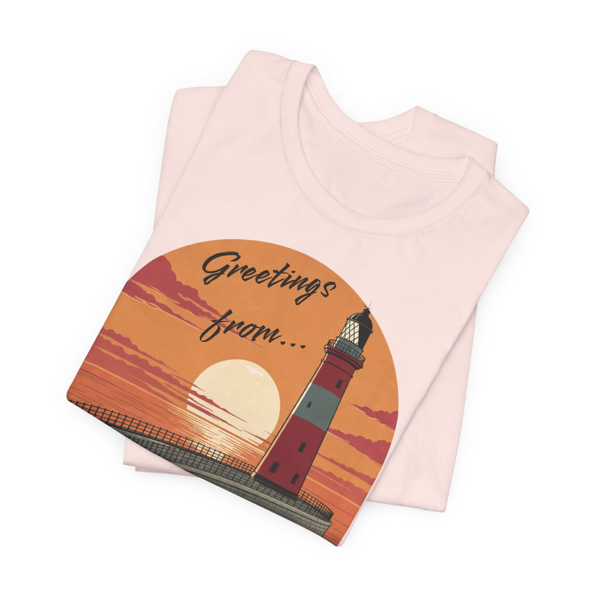 Roker Riviera Lighthouse Sunset T‑Shirt