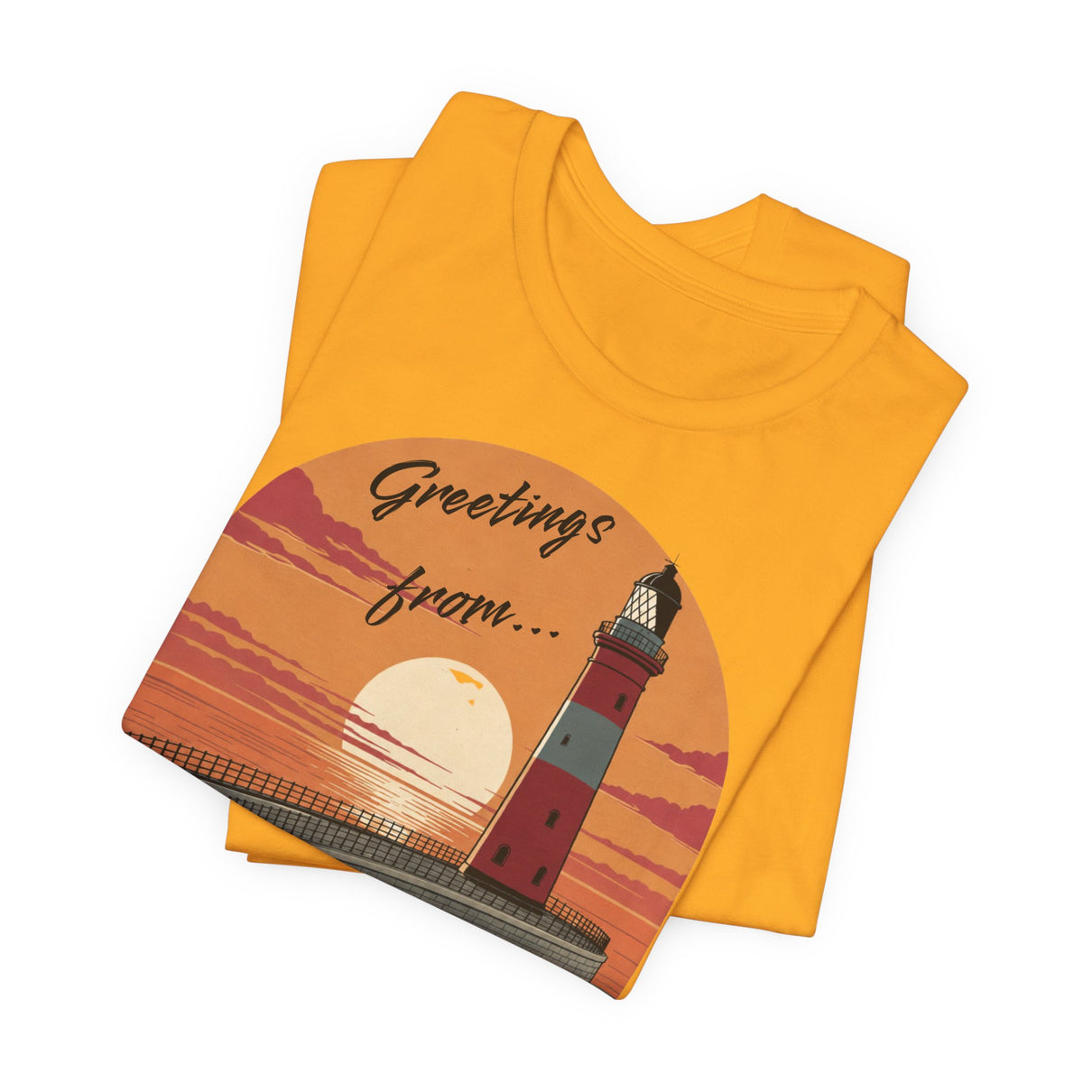 Roker Riviera Lighthouse Sunset T‑Shirt
