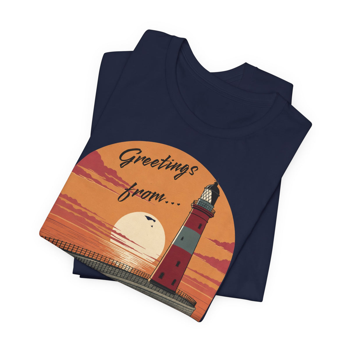 Roker Riviera Lighthouse Sunset T‑Shirt
