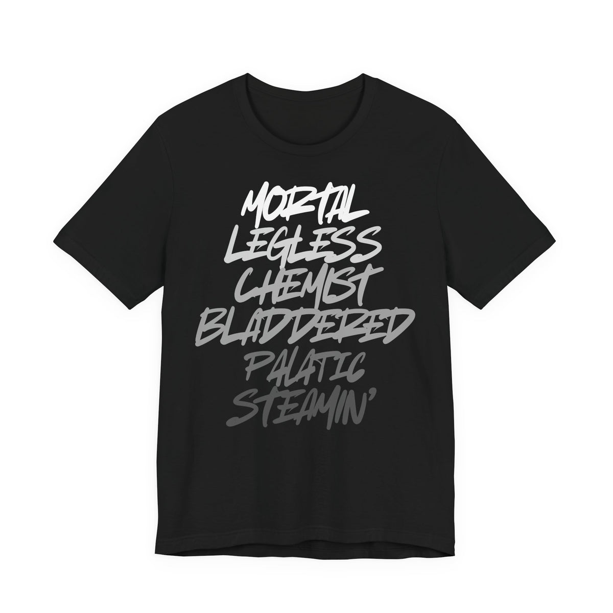 Mortal, Legless, Chemist, Bladdered, Palatic, Steamin