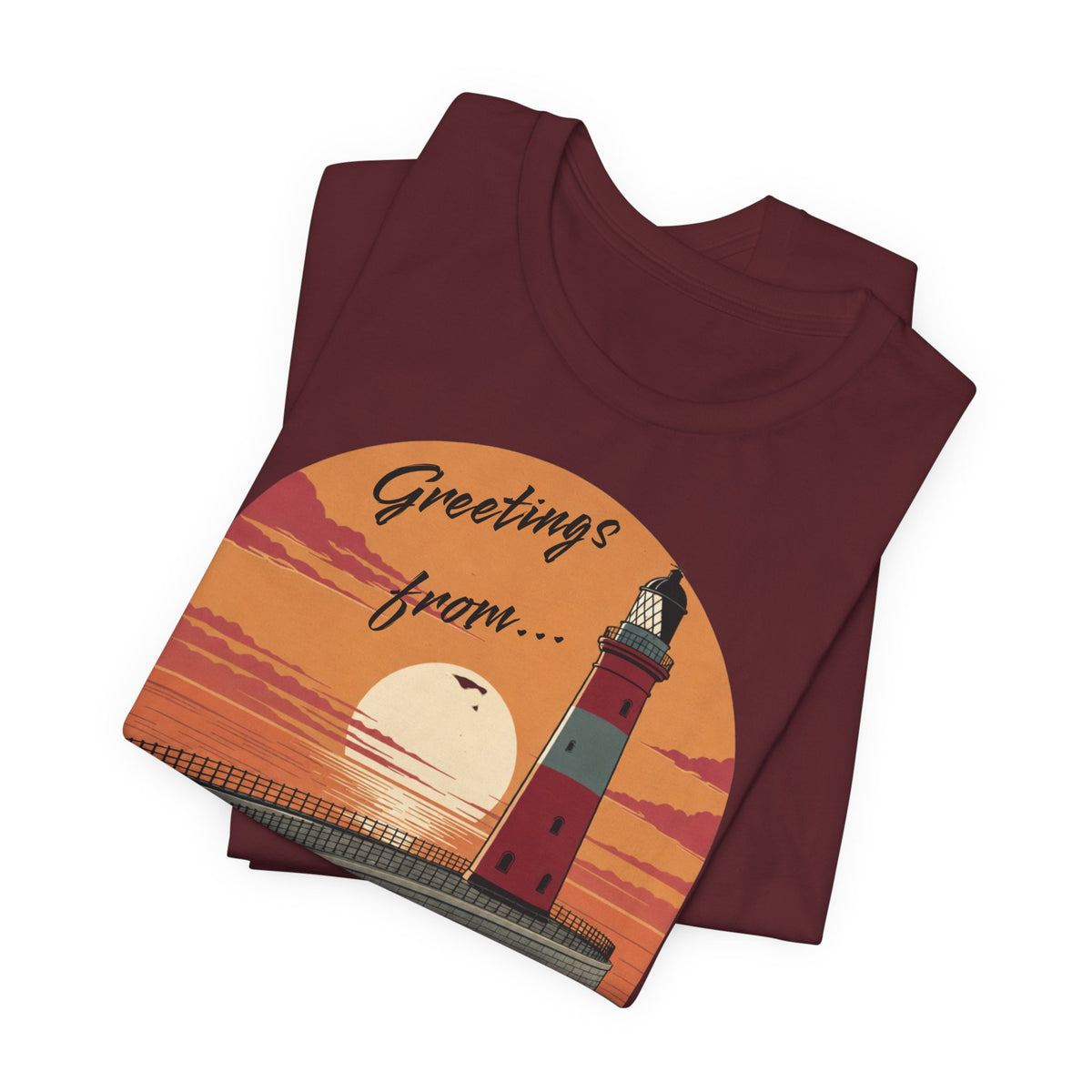 Roker Riviera Lighthouse Sunset T‑Shirt