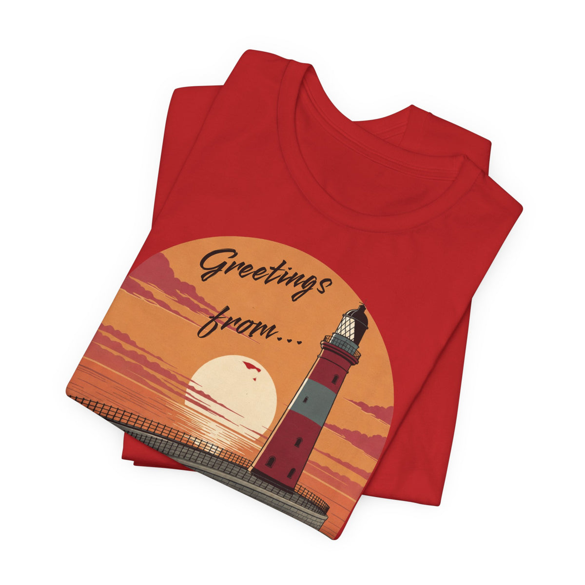 Roker Riviera Lighthouse Sunset T‑Shirt